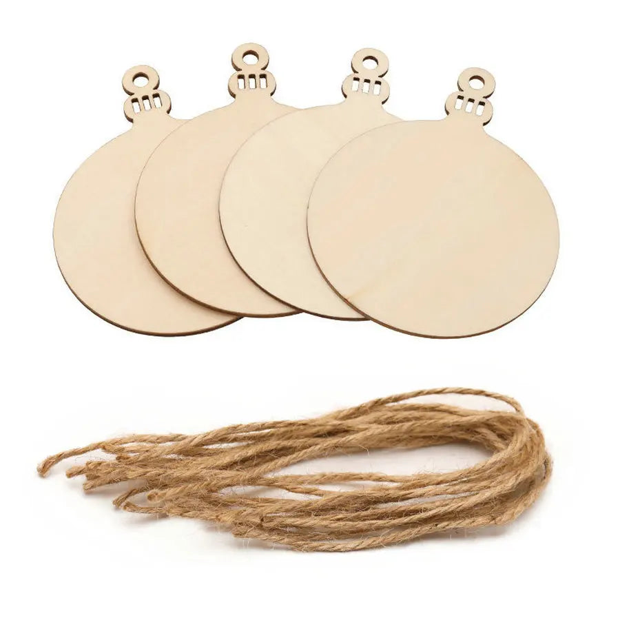 Predrilled Natural Unfinished Round Wood Circles Pieces Slices Signs Blank Carving Disc Craft Wooden Plaques Diy Hanging Deco