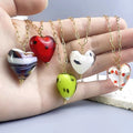 Popular Three-dimensional Hand-painted Jewelry Stainless Steel Necklace Cute Polka Dot Heart Glazed Necklace Gifts for Women