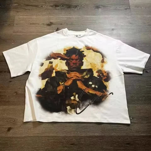 Boxy Hip Hop 250 GSM Oversized Luxury Men's T-Shirt 100% Cotton Heavyweight Drop Graphic Terry 250 GSM Print Custom Streetwear