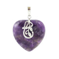 HZ Wholesale Natural Amethyst Chakra Healing Crystal Stone Heart Shape Pendant Women Fashion Necklace Rose Quartz Heart Jewelry