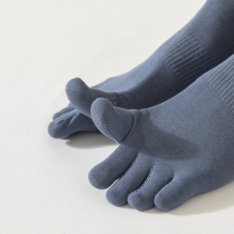 Unisex Custom logo 5 Toe Bamboo Sock Cotton Five Toe Japan Socks Comfortable Black Five Finger Crew Socks