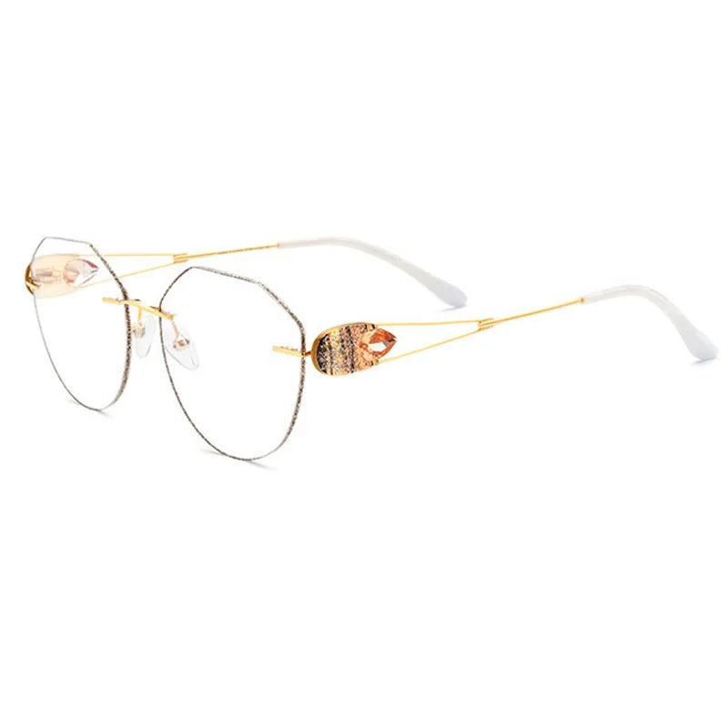 YTS BL19126T Luxury Fancy Classic Myopia Frameless Glasses 2020 Diamonds Women Custom Titanium Frame Glasses