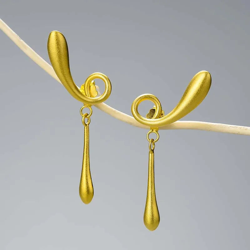 Lotus Fun Pure 925 Sterling Silver 18K Gold Twisted Stud Earrings 2025 Trend New Fine Jewelry for Women