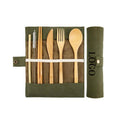 In Stock 7 Pack Bamboo Tableware Kit 100% Organic Washable  Reusable Bamboo Cutlery Camping Bamboo Travel Utensils With Bag