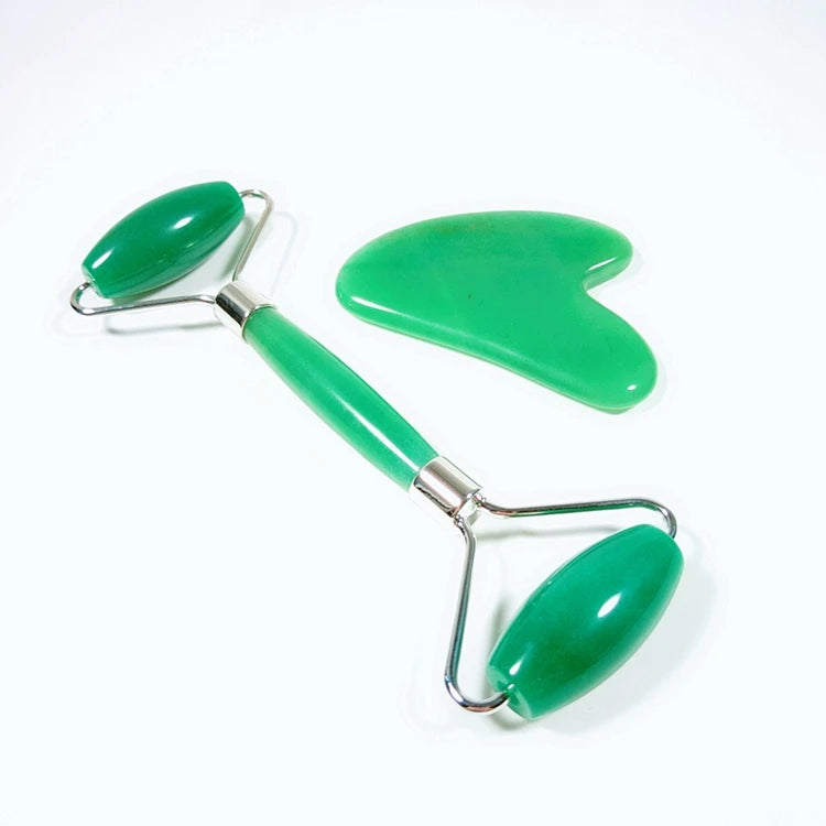 2026 Hot Selling OEM Private Label Anti Aging Jade Stone Massage Set Gua Sha Green Aventurine Jade Face Roller with Box