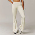 Women's High Waist Gym Fitness Training Pants with Abdominal Control Custom Tags Exercise Flare Yoga Design Solid Pattern