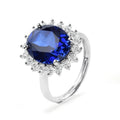 925 Sterling Silver Ring Synthetic Sapphire Ruby Ring Diana Sapphire Engagement Wedding Ring