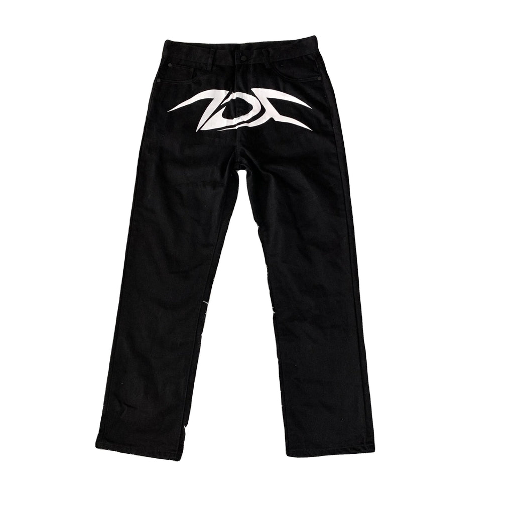 DENIMGUYS Custom Streetwear Men Denim Baggy Pants Logo Printing Loose Straight Vintage High Street Men's Jeans