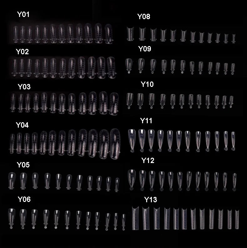 New OEM 120pcs Wholesale Quick Building Mold Tips UV Gel Stiletto Oval Dual Forms Extension False Nails for Nail Extension Mold