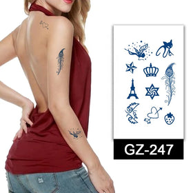 Temporary Tattoo Sticker Body Herbal Juice Men Women Lasting 15 Days Water Transfer Paper PET Film Silk Print Custom Logo