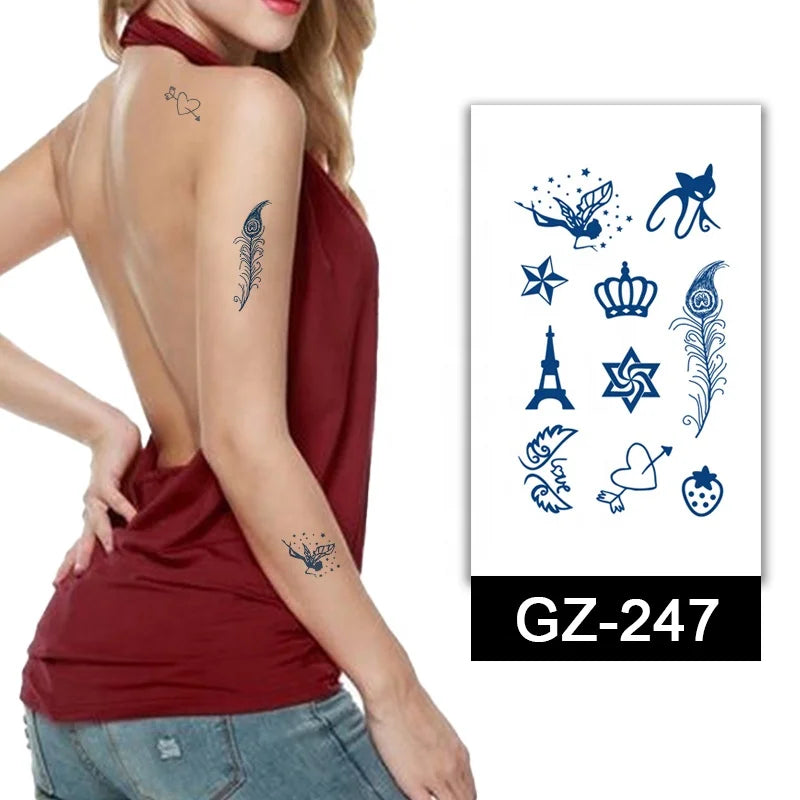 Temporary Tattoo Sticker Body Herbal Juice Men Women Lasting 15 Days Water Transfer Paper PET Film Silk Print Custom Logo