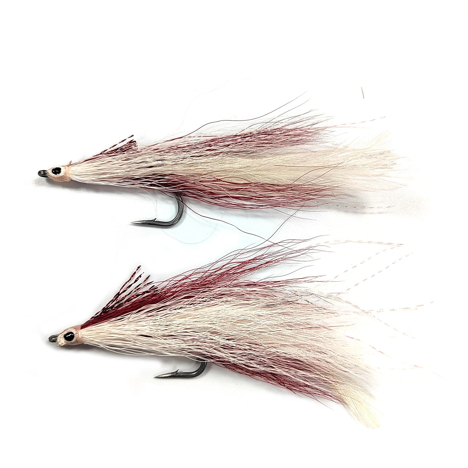 Professional Handmade Fly Fishing Wet Flies Red White Deceiver #08 Hook Commercial Tier for River Saltwater Fish Materials