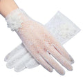 Women's Summer Thin Lace-Up Outdoor Cycling Gloves Breathable Sun Protection Touch Screen Compatibility Short Style for Daily