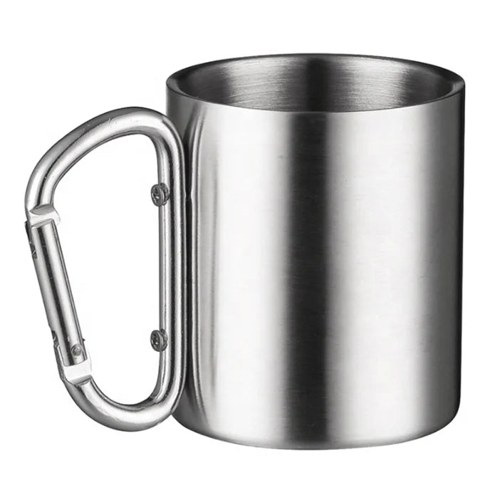 Stainless Steel Coffee Mug Cup with Handle Metal Double Walled Mug Dishwasher Safe Tea Cups for Camping Travel Keep Drinks Hot