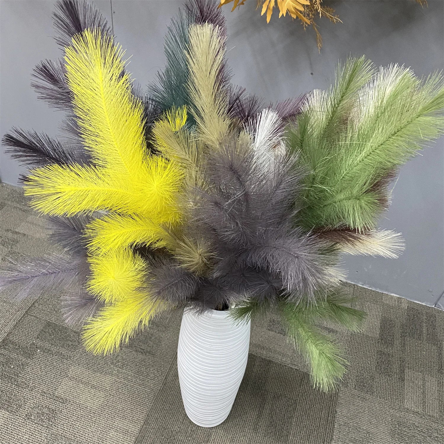 Wholesale Price Custom Wall  Long -Christmas 15-branch Feathers Reed Decoration Artificial Feather