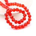 8mm Siam Football Glass Beads Round Faceted Crystal Loose Beads for Jewelry Making