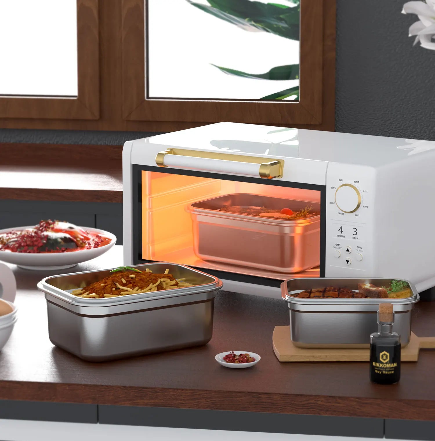IKITCHEN BPA Free Metal Toddler Bento Lunch Box Nesting Lunch Container Microwave Safe Stainless Steel Lunch Box Adults