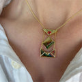 18K Gold Plated Necklace Scalable Openable Heart Necklace I Love You Envelope Necklace for Women