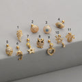 Zircon 18K Gold Plated Copper Stainless Steel Earrings Rhinestone Evil Eye Star Heart Owl Skull Studs Jewelry for Women 2025