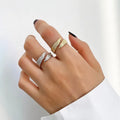 18K Gold Filled Irregular 925 Sterling Silver Texture Open Ring