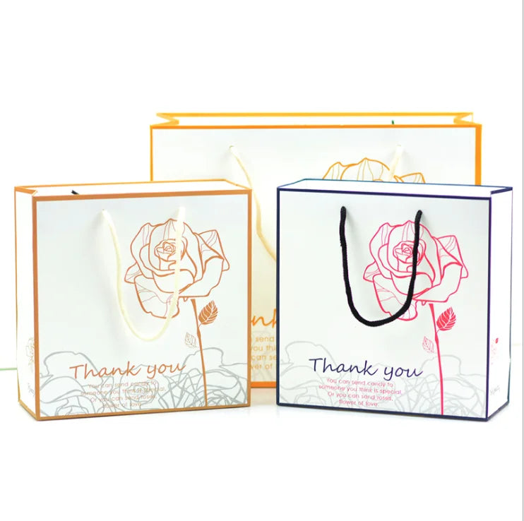 Factory Direct Sales Customized High-grade Biodegradable Two-color Rose Gift Bags for Jewelry & Watch & Eyewear Packaging