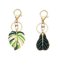 Fashion Leaves Monstera Keyring Woman Tropical Leaf Metal Keyring Car Key Holder Plant Leaf Keychain Purse Pendant Charm Jewelry