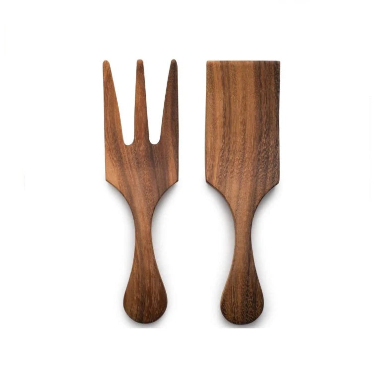 New Acacia Wood Utensil Long Handle Vegetable Cutter Kitchen Safe Salad Spoon