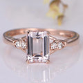 14k Rose Gold Plated Beautiful Classic Pink Morganite Zircon Wedding Ring 925 Silver Birthstone Jewelry Wholesale