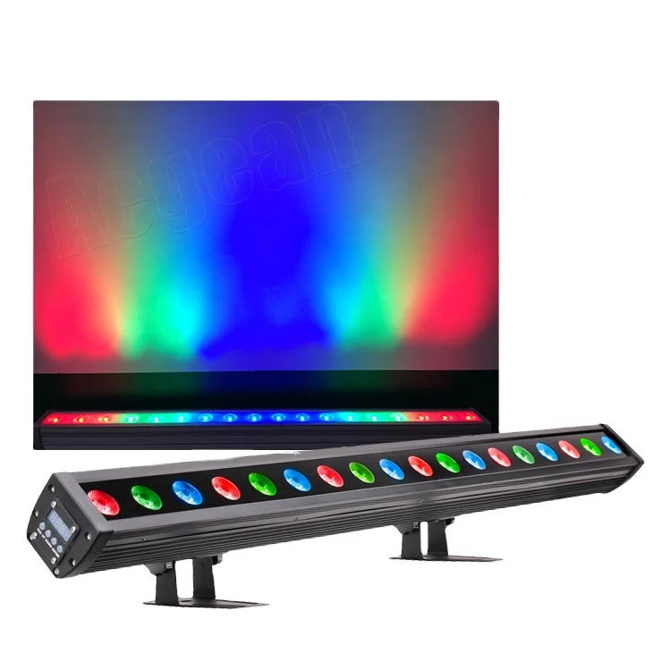 Outdoor Waterproof 18X15W Rgbwa Uv 6In1 Ip65 Bar Led Wall Wash Light With Pixel Control