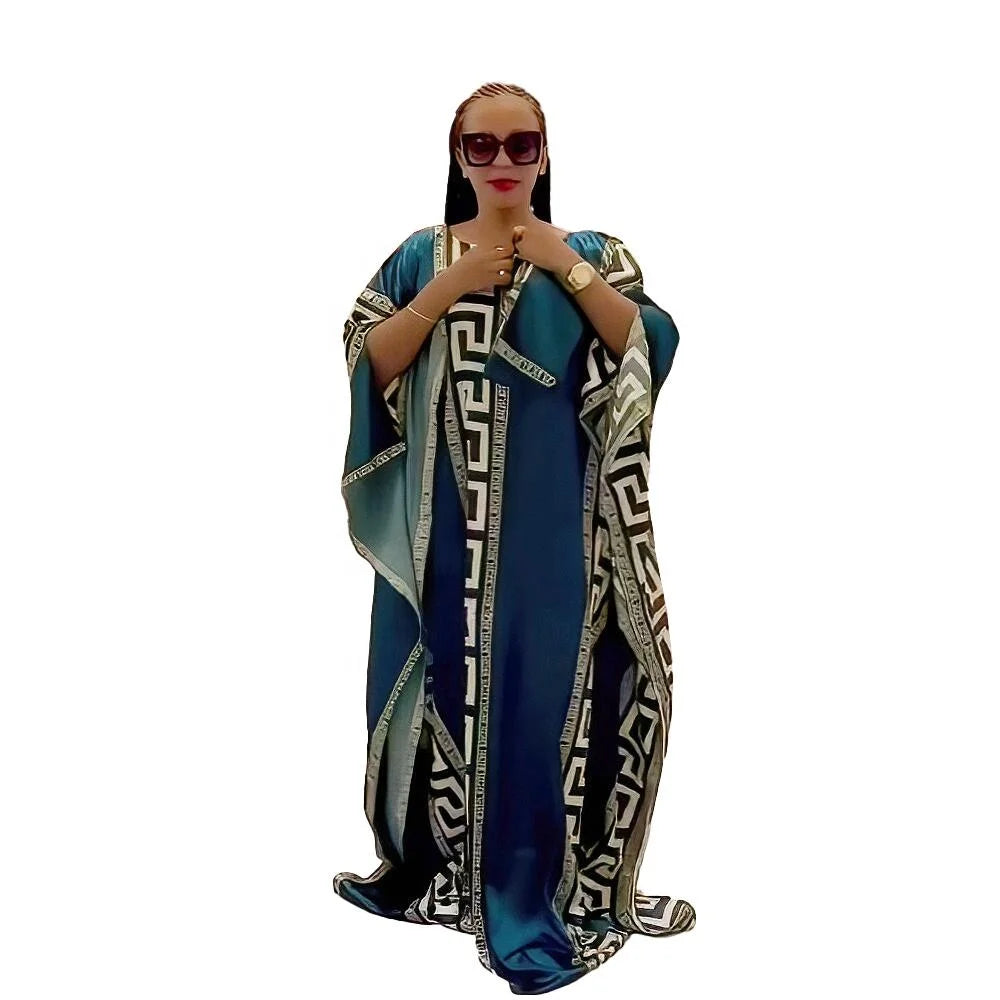 Best Selling African Mothers Dress Latest Lady Fashion Womens Loose Dresses for Fat African Women Rayon African Girl Print Dress