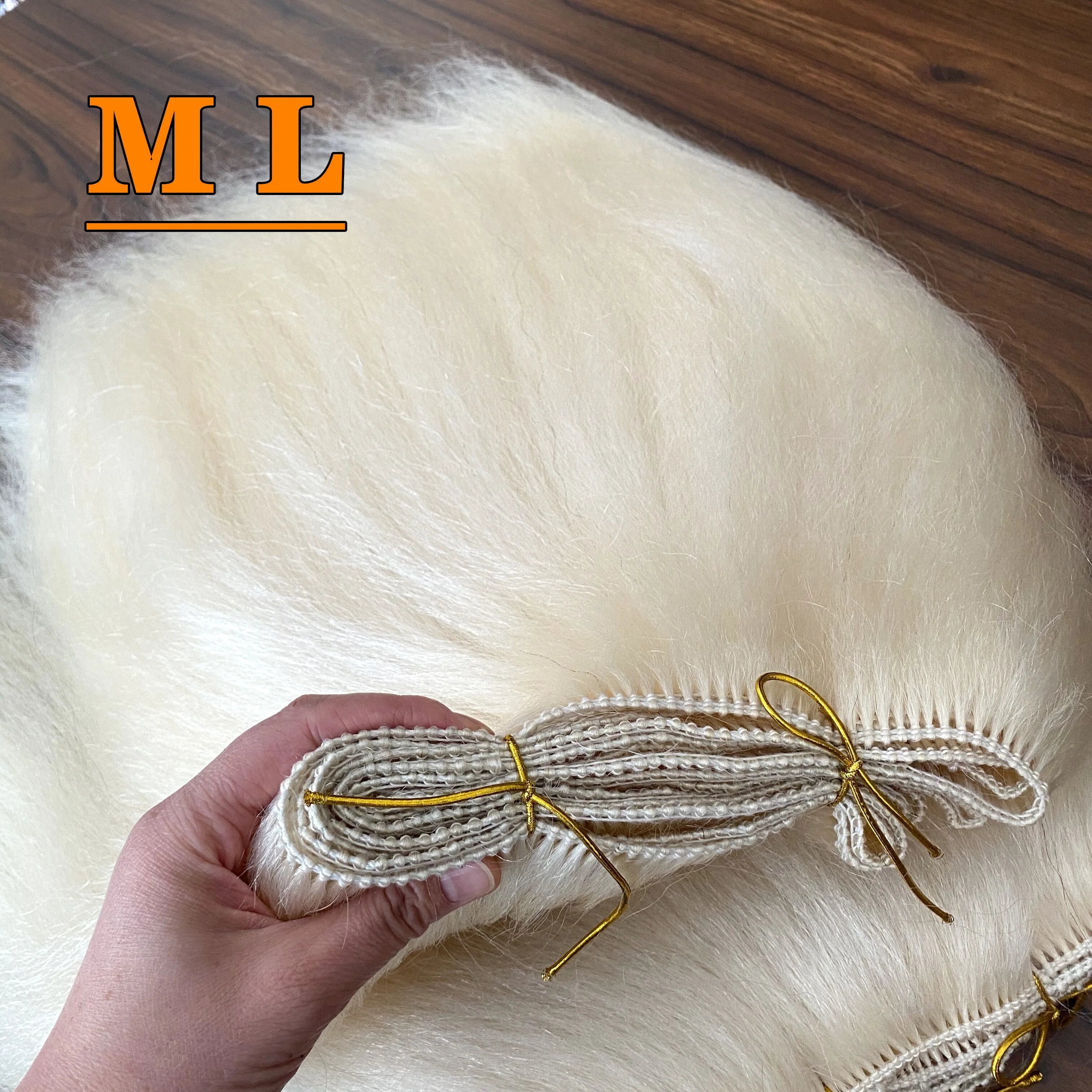 2026 Yak Hair Extensions Yak Tail Hair Weft Natural White Color Straight Type 20''