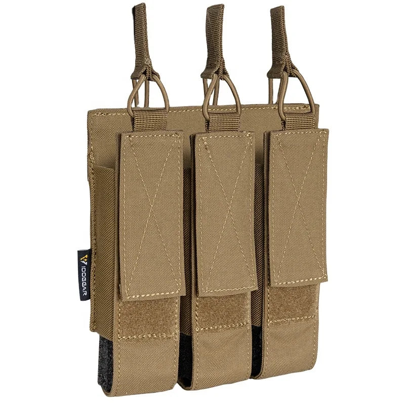 IDOGEAR Triple Mag Pouches Molle Open Top Kriss Mag Pouch MP5 MP7 Holster Molle Tactical Magazine Pouch