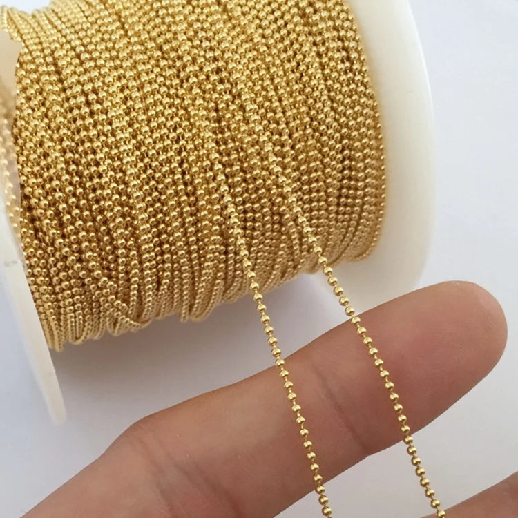 Permanent Bead Chain Women Jewelry Making Bracelet Real 14k Gold Filled Chains