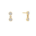 Dainty 925 Sterling Silver Designer Minimalist Double CZ Dangle Earrings Europe and American Hot Sell  Fashion Jewelry