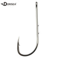 DORISEA 92647 Double Backstabbing Long Shank Carbon Steel Baitholder Live Bait Sea Saltwater & River Stream Fishing Hook 12#-6/0