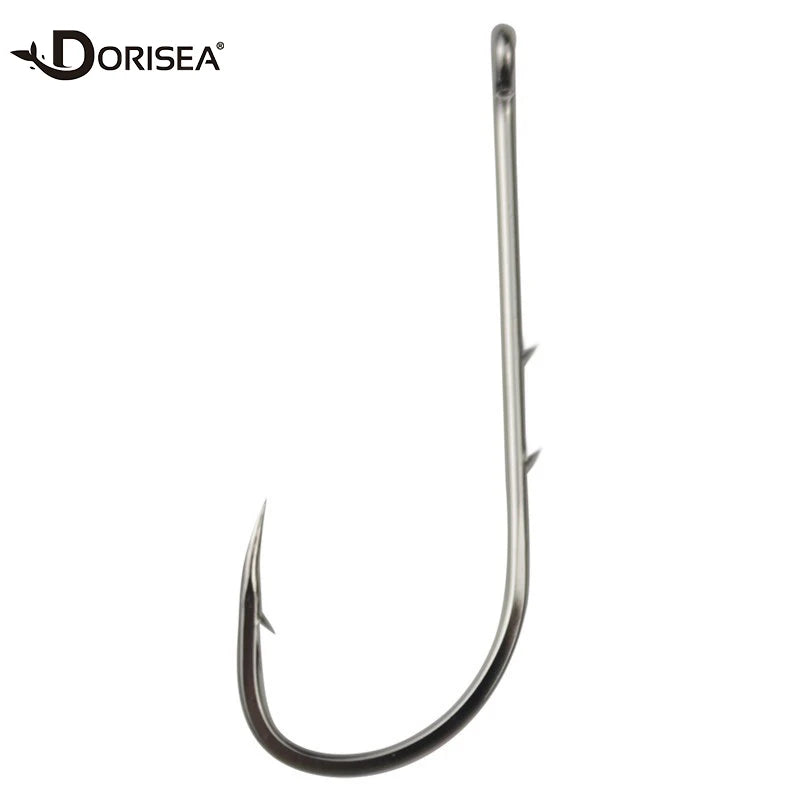 DORISEA 92647 Double Backstabbing Long Shank Carbon Steel Baitholder Live Bait Sea Saltwater & River Stream Fishing Hook 12#-6/0
