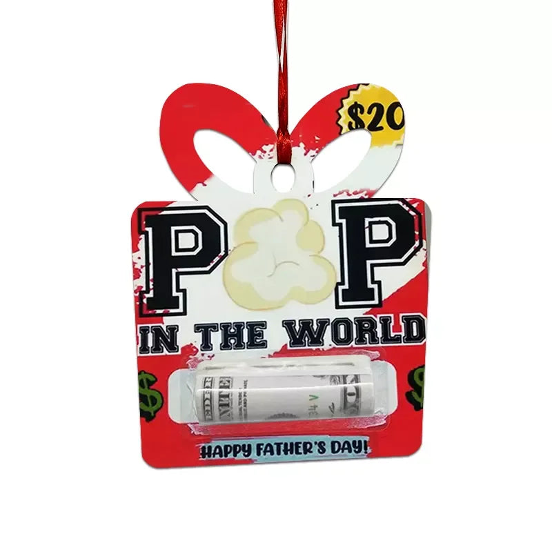 Modern Double-Sided MDF Wood Gift Card Ornament Sublimation Blank with Plastic Pouch for Anniversary Christmas Gifts
