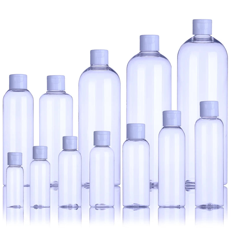 PET Plastic Bottle 30ml 50ml 60ml 80ml 100ml 120ml 150ml 200ml 250ml 500ml 650ml 750ml 1000ml Cosmetic Packaging with Flip Cap