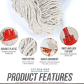 MSJ Factory Durable Hospital Dry Wet Mop Round Head Refillable Cleaning Cotton Mop Replaceable Floor Mop Head