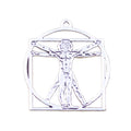 Fashion Charms Antique Silver Color Alloy Charms Pendant Da Vinci Vitruviano Man for Jewelry Making 34x30MM
