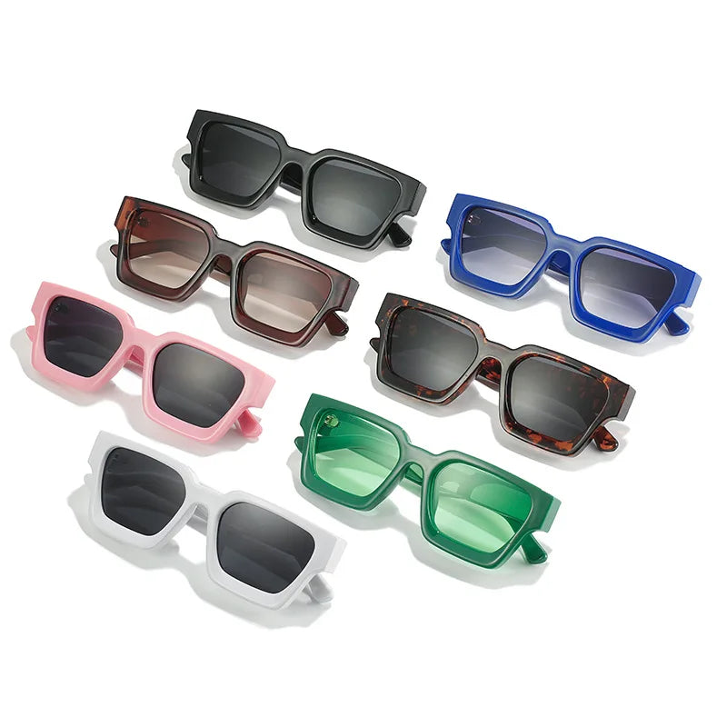 Custom logo Plastic square Frame Shades Sun Glasses Fashion Designer Trendy Women Men Sunglasses 2024