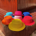 Women Flat Top Straw Fedora Hat  Solid Summer Beach Boater Sun Hat Panama Hat