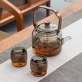 High Borosilicate Glass Lifting Kettle Stove-cooking Teapot Tea Set Household Heat-resistant Floral Teapot