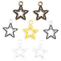 4 Color Antique Silver Color Star Charms Pendants for Jewelry Making DIY Handmade Craft L302