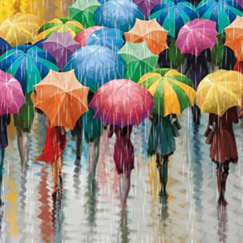 CHENISTORY Full Square Diamond Painting Umbrella 5D DIY Mosaic Diamond Embroidery Landscape Home Decor Picture of Rhinestone