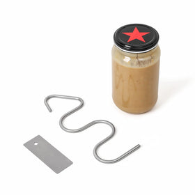Peanut Butter Stirrer 12-30 Oz Stainless Steel Jars Mixed with Butter and Jam