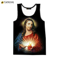 2023 Christ Jesus 3D Digital Printing Tank Top for Men Hot Custom All Over Print Graphics Sleeveless Tops Printed 3D T Shirts