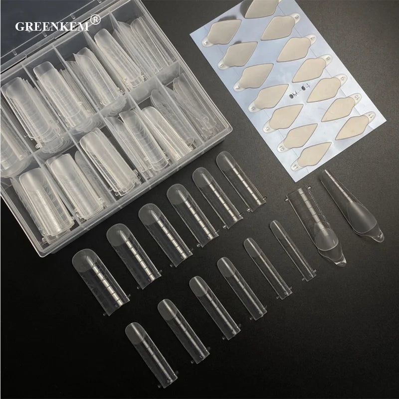 120Pcs Box Silicone Guide Private Label Plastic Finger Extension Mold French Line Dual Form Nail Tips