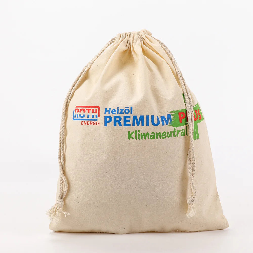 Factory Custom Top Quality Cotton String Bag Fashion Large Cotton Drawstring Bag OEM Cotton Draw String Bag Tongcheng OZIS