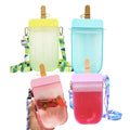 Fashion 300ml Cute Ice Cream Stick Portable Personality Straw Plastic Cup